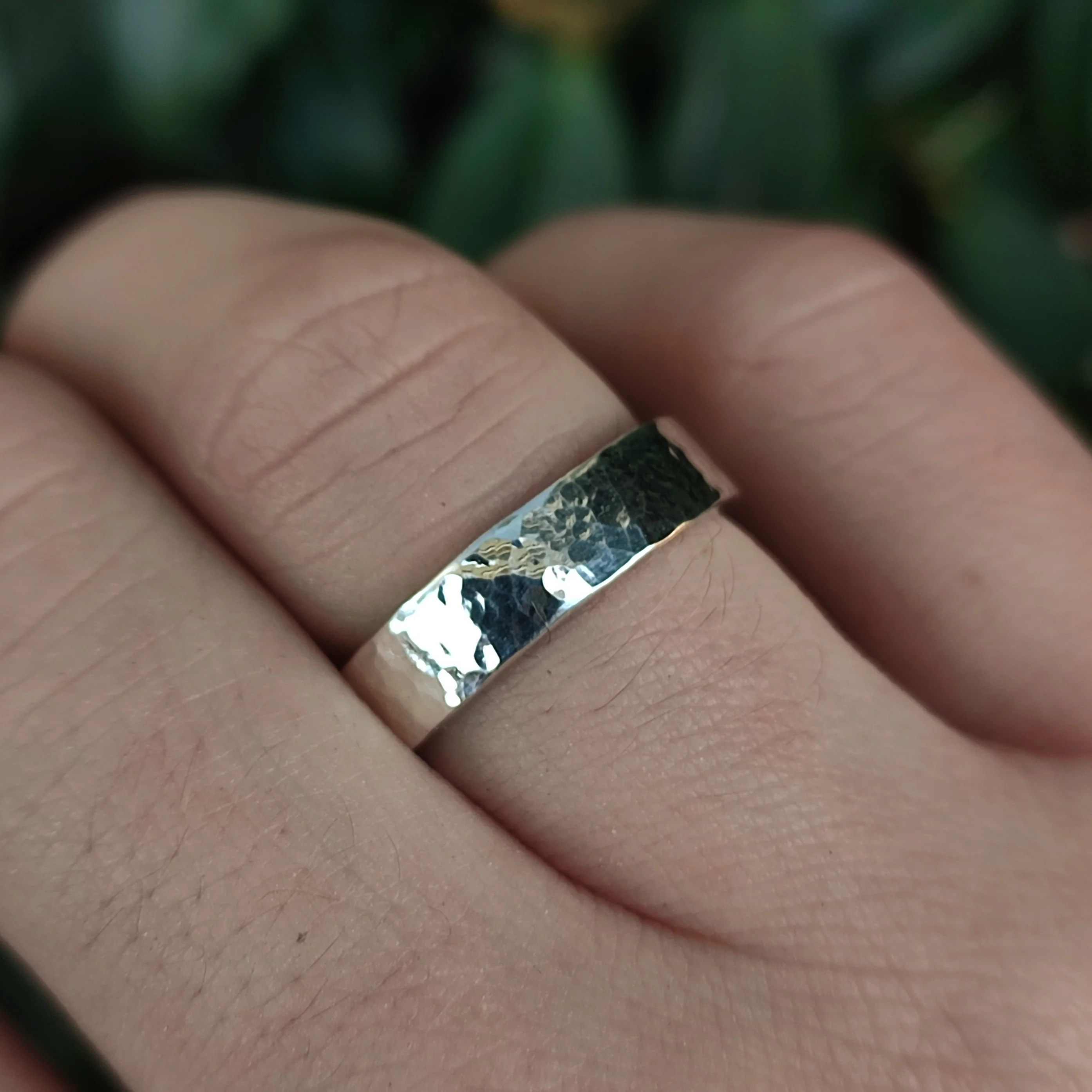 Chunky Hammered Silver Ring - Image 4