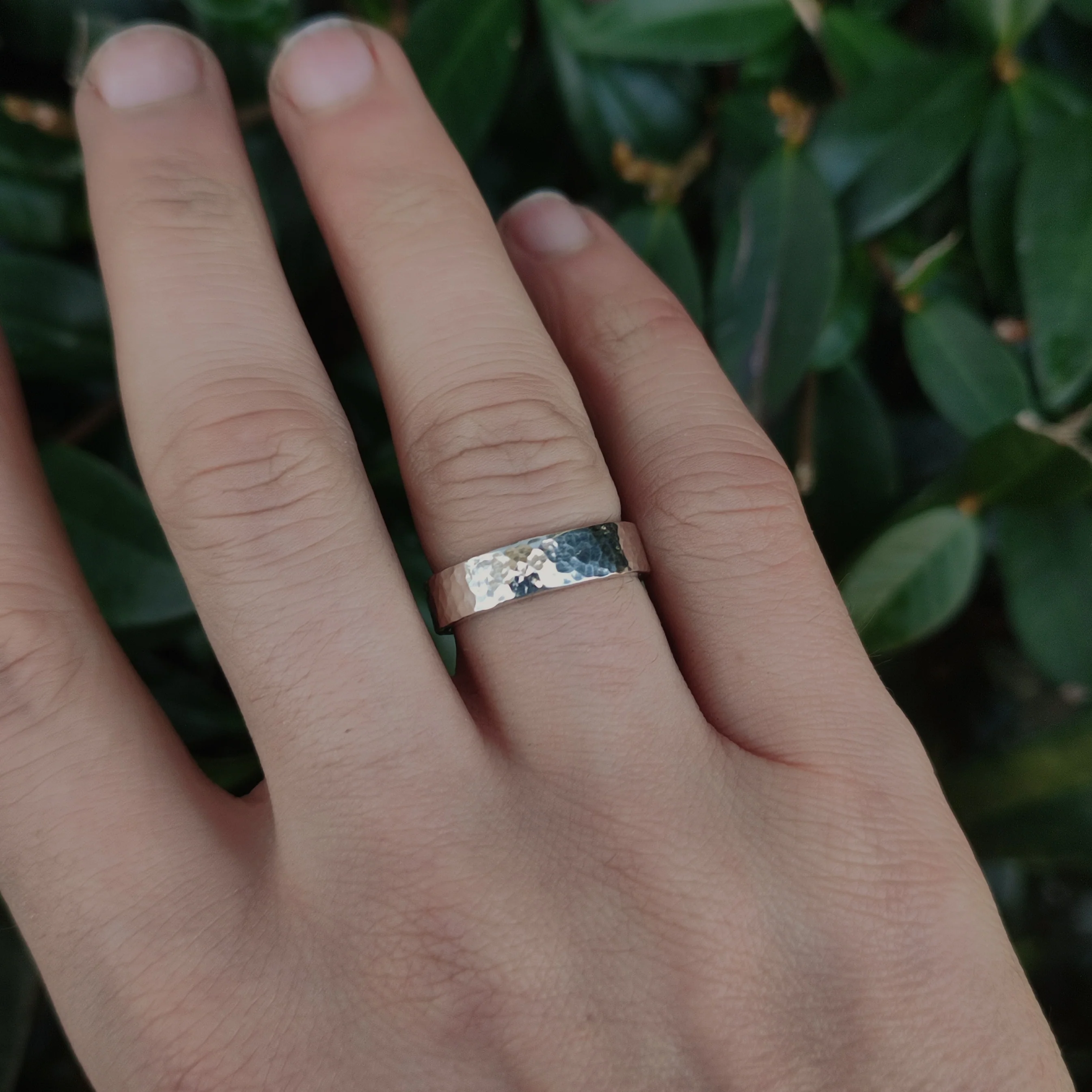 Chunky Hammered Silver Ring - Image 5