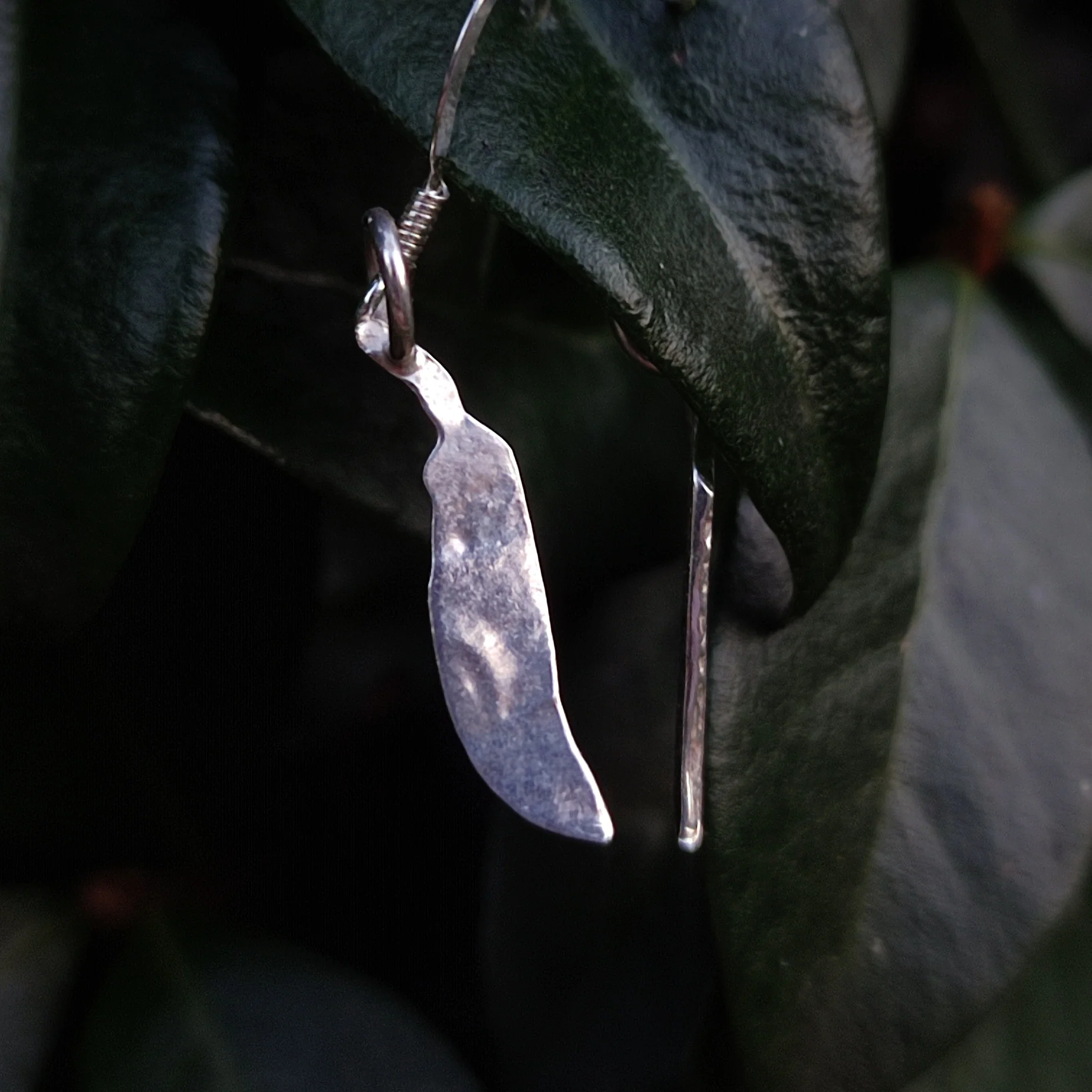 Silver Feather Earrings - Image 3