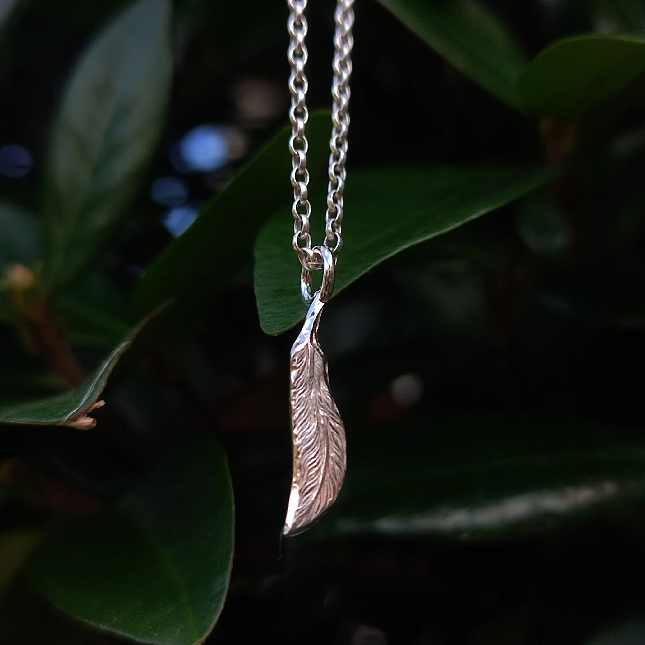Silver Feather Necklace - Image 3