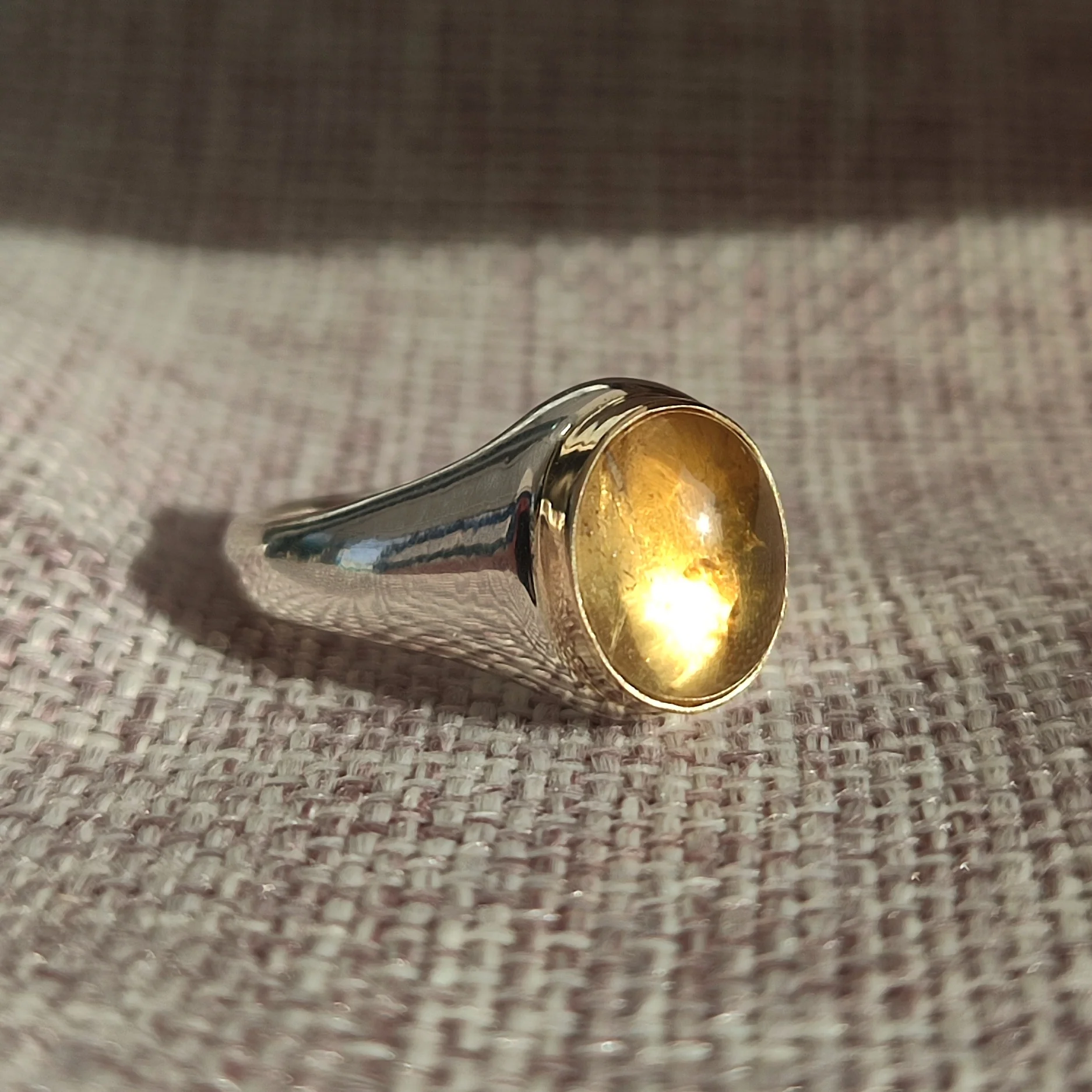 Gold Bezel Citrine Ring