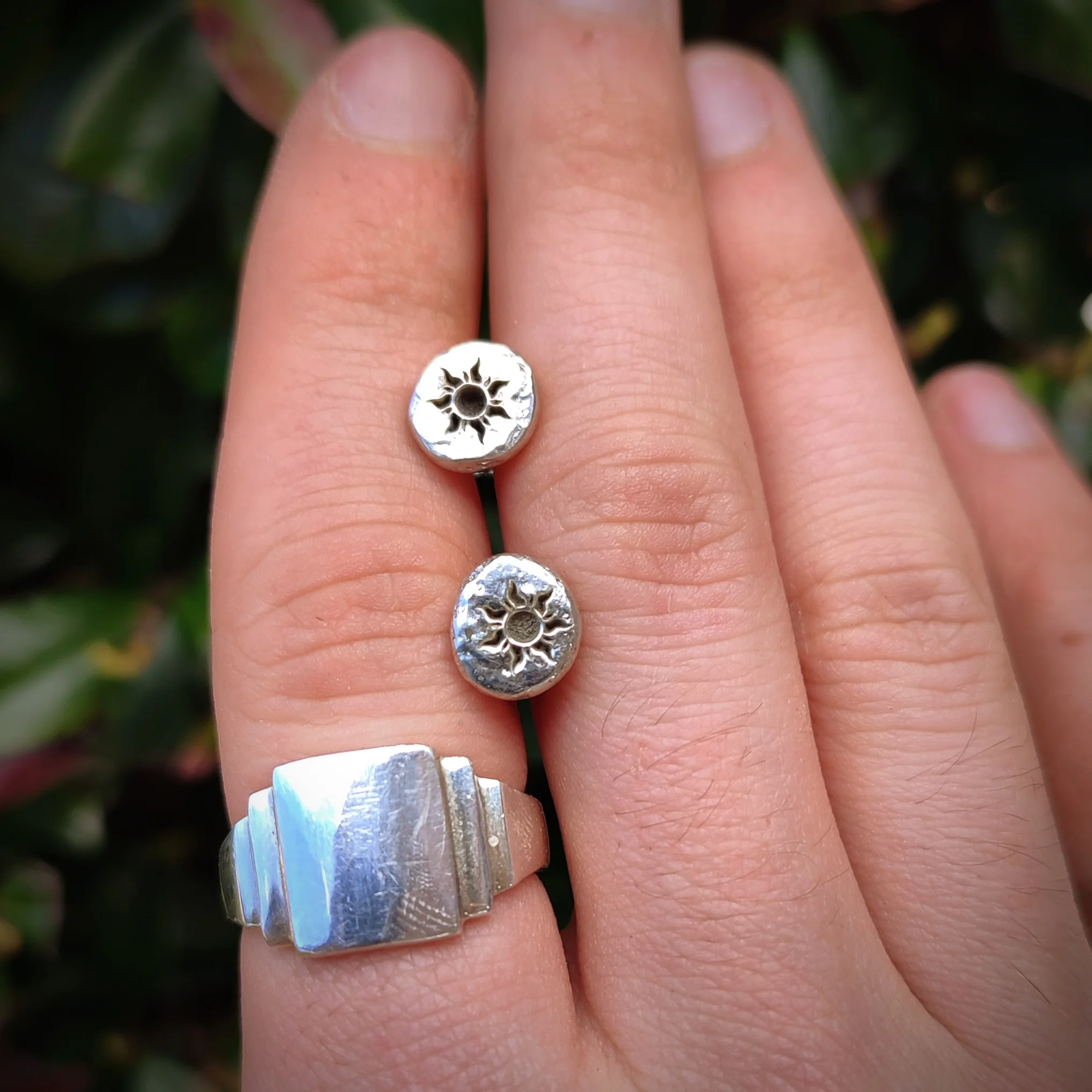 Silver Sun Earrings - Image 3