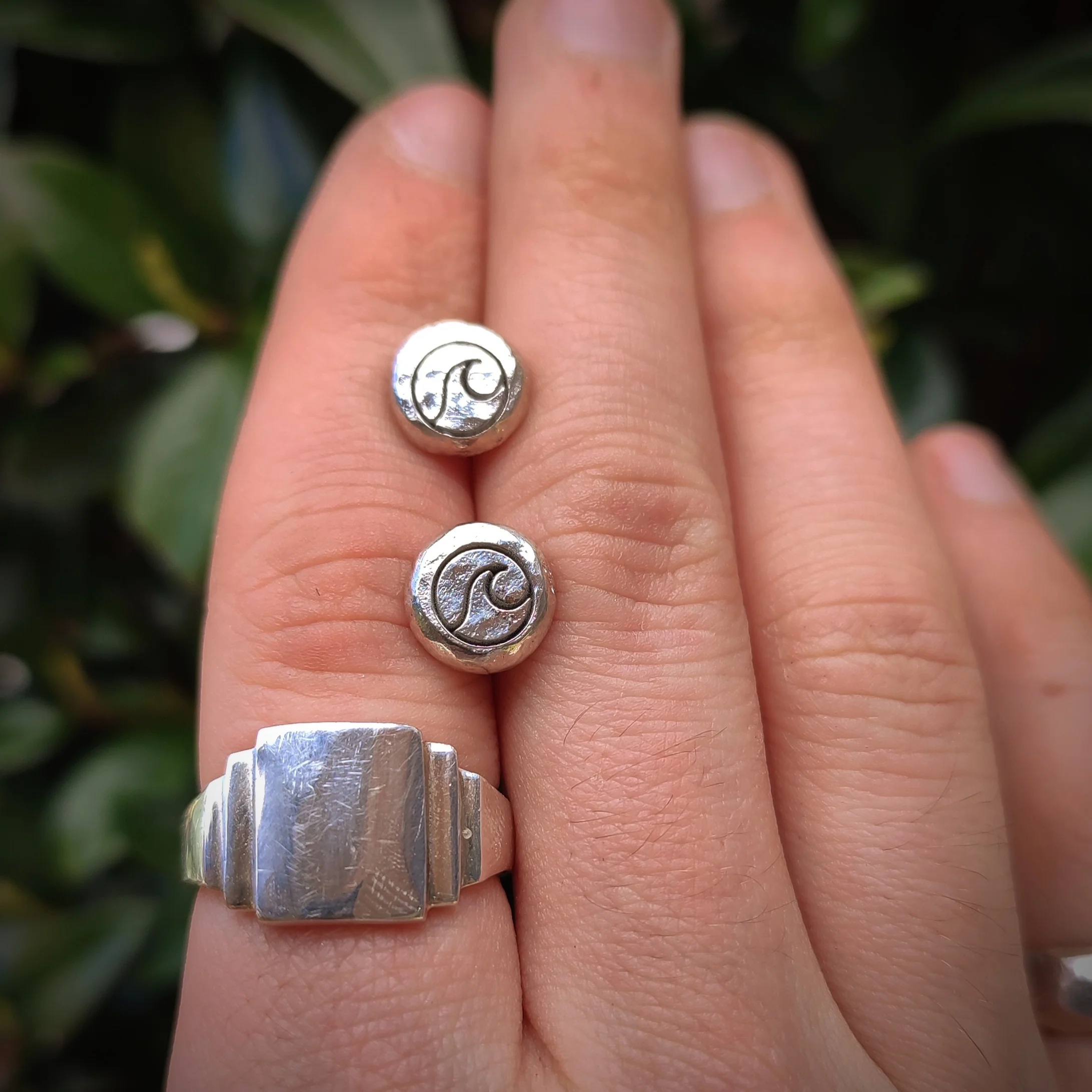 Silver Wave Earrings - Image 3