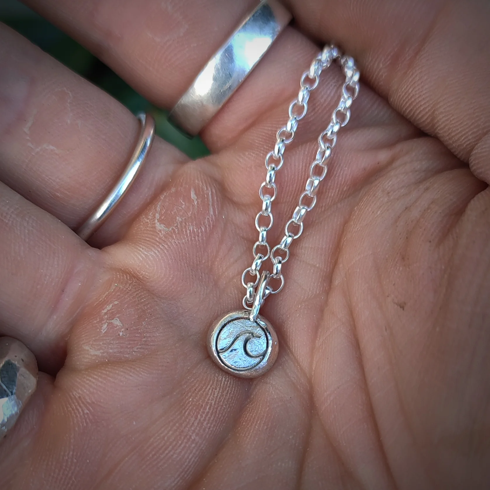 Silver Wave Pendant - Image 3