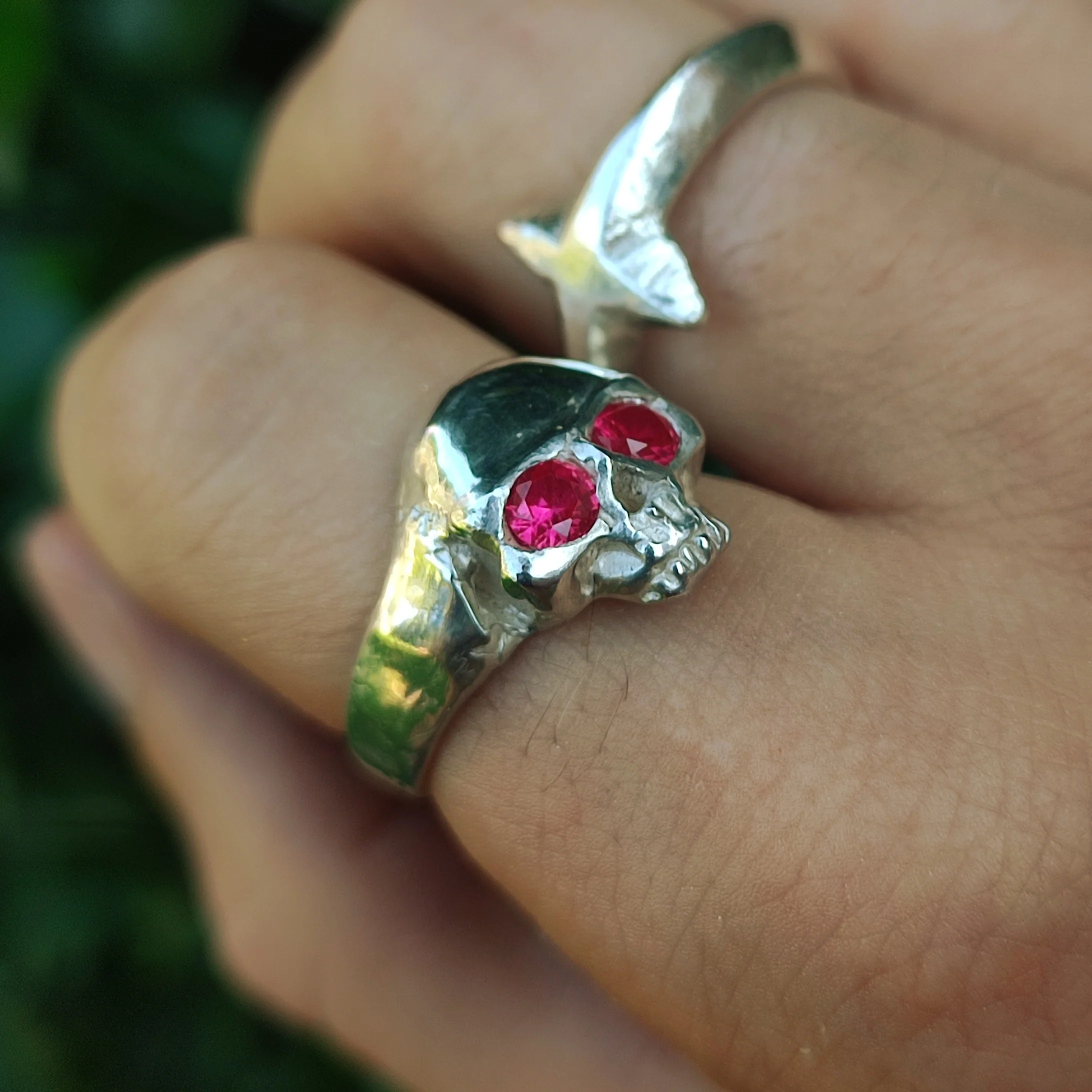 Ruby Skull Ring