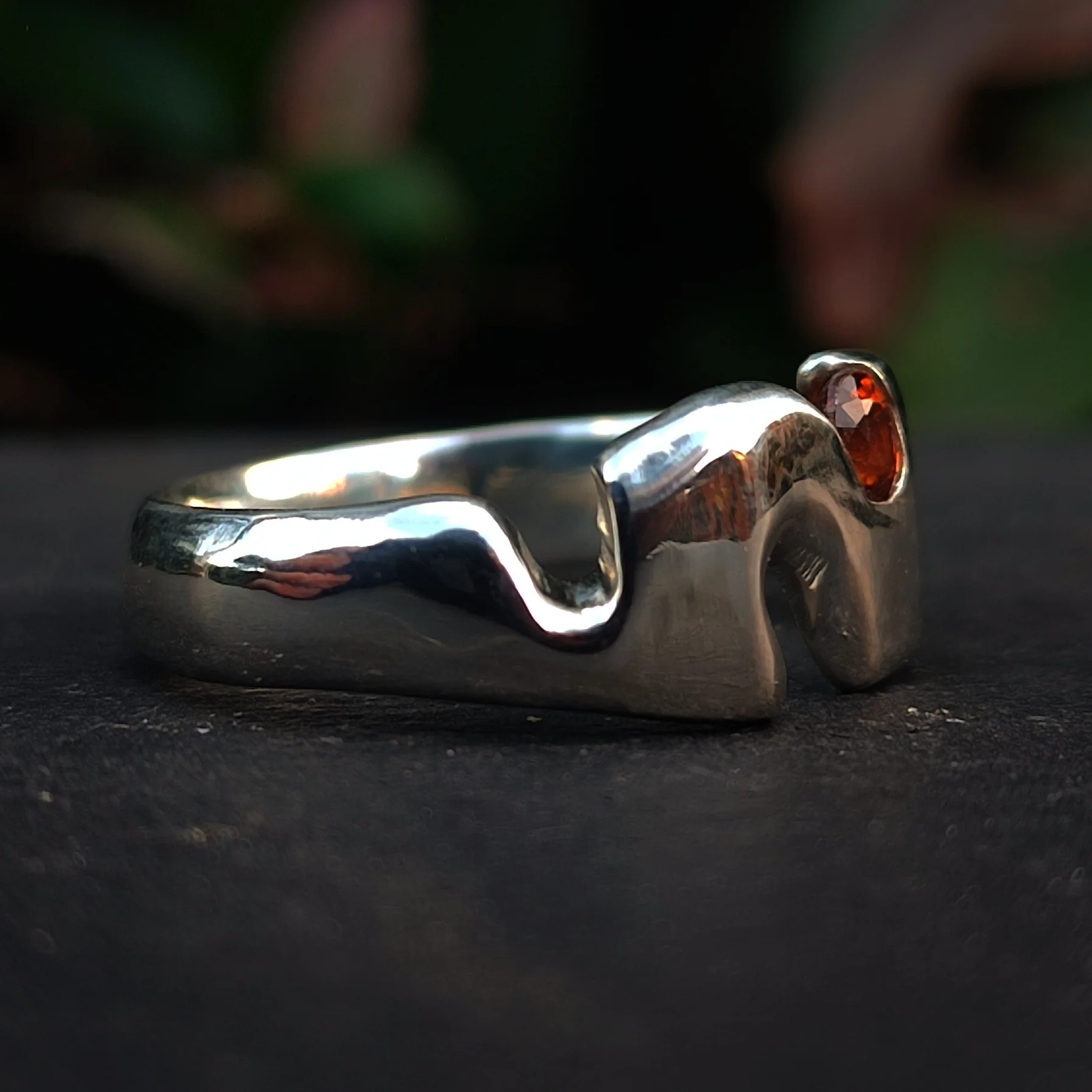 Sand Cast Sapphire Ring - Image 4