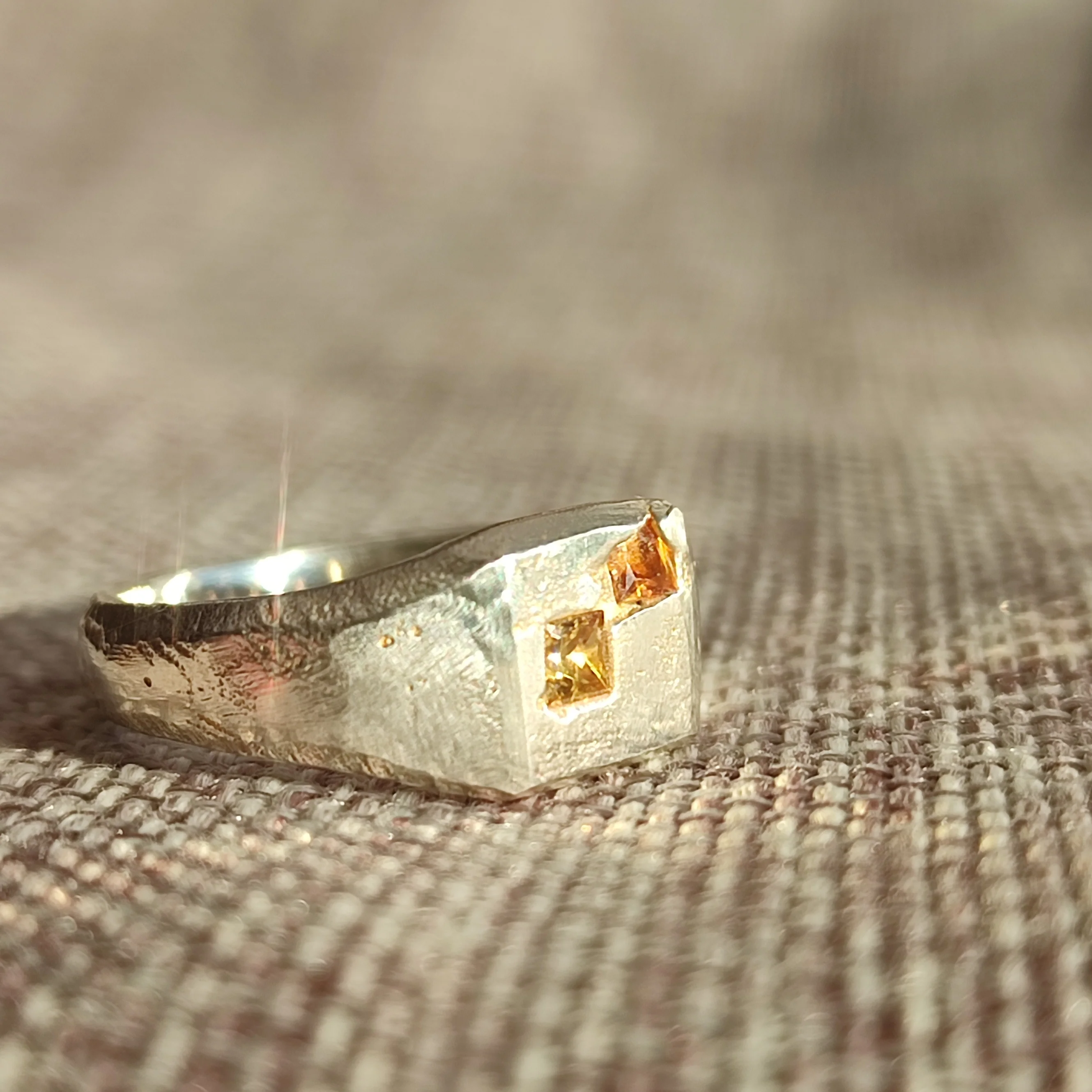 Sand Cast Sapphire Signet - Image 4