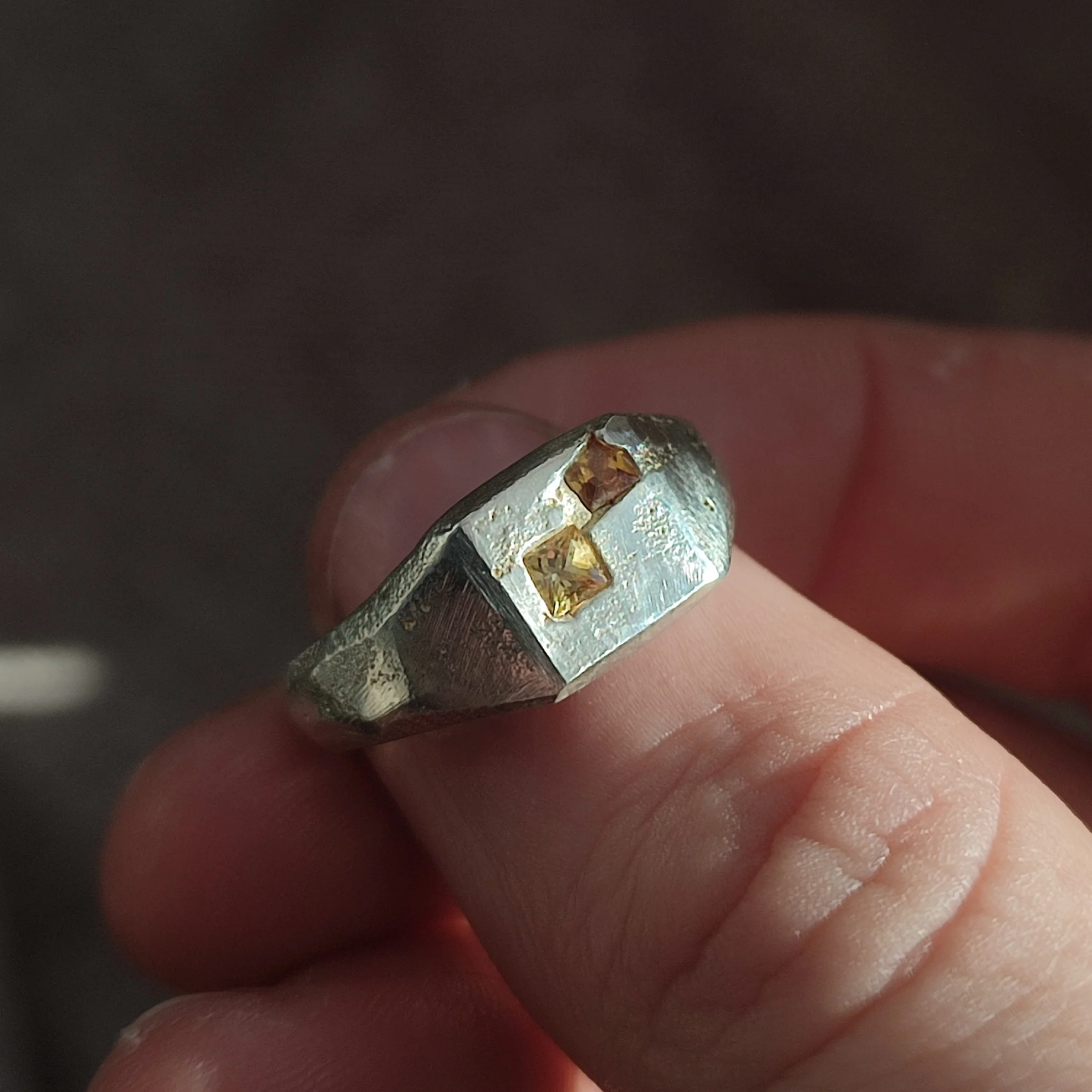 Sand Cast Sapphire Signet - Image 5
