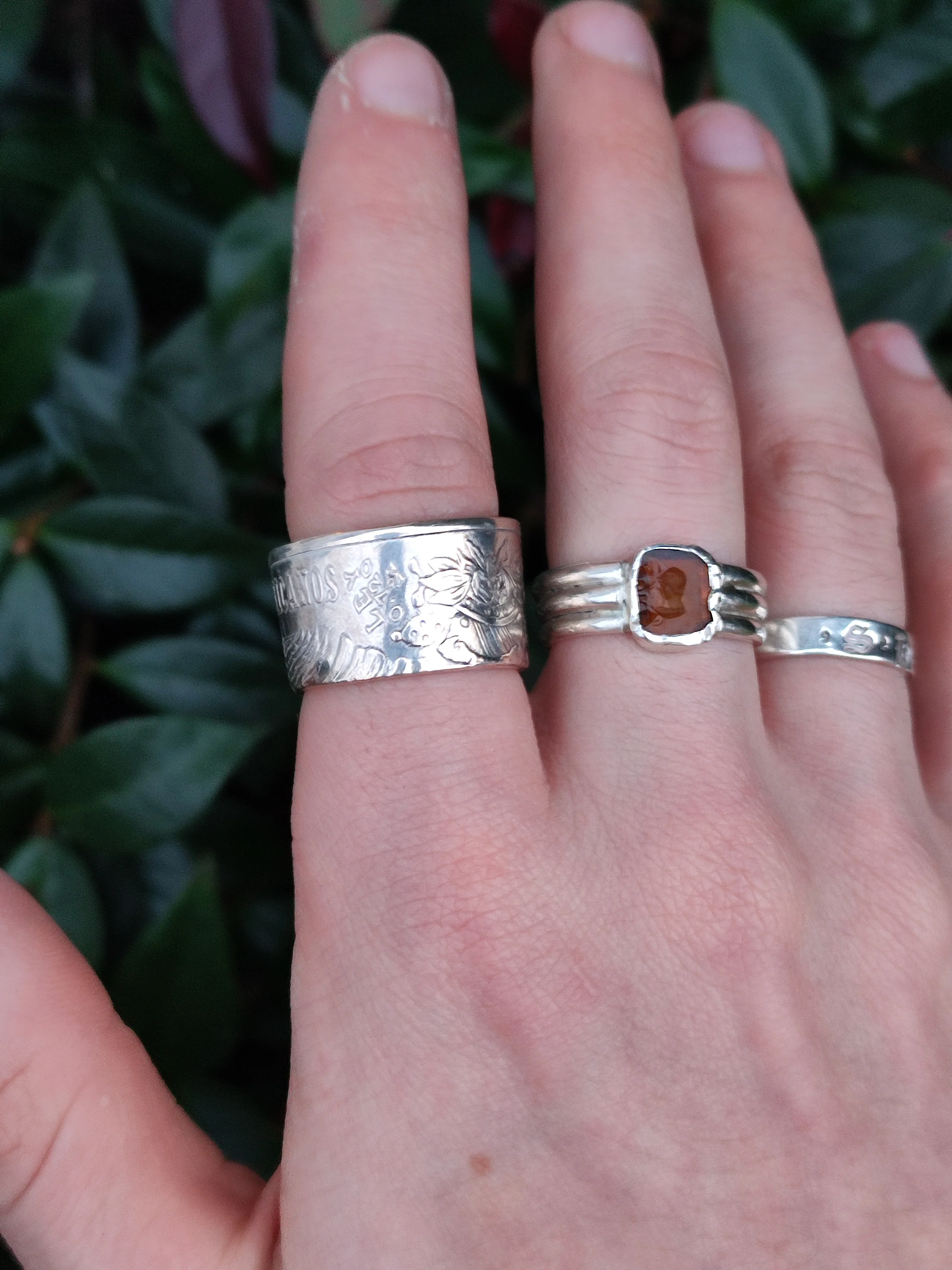 Silver Mexican Peso Coin Ring - Image 4