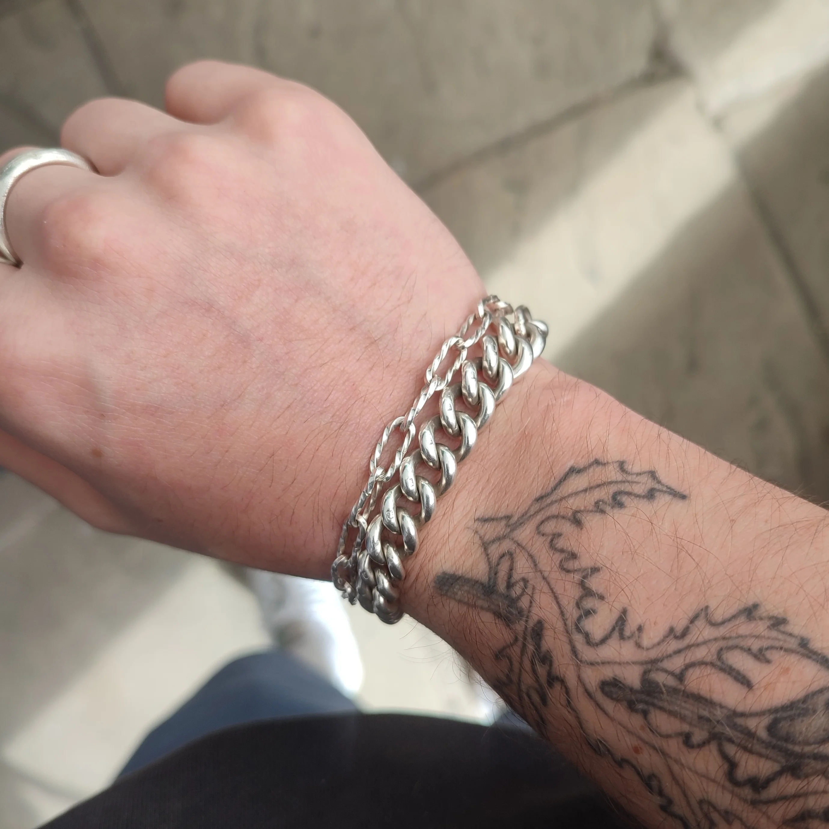 Silver Watch Chain Bracelet - Image 7
