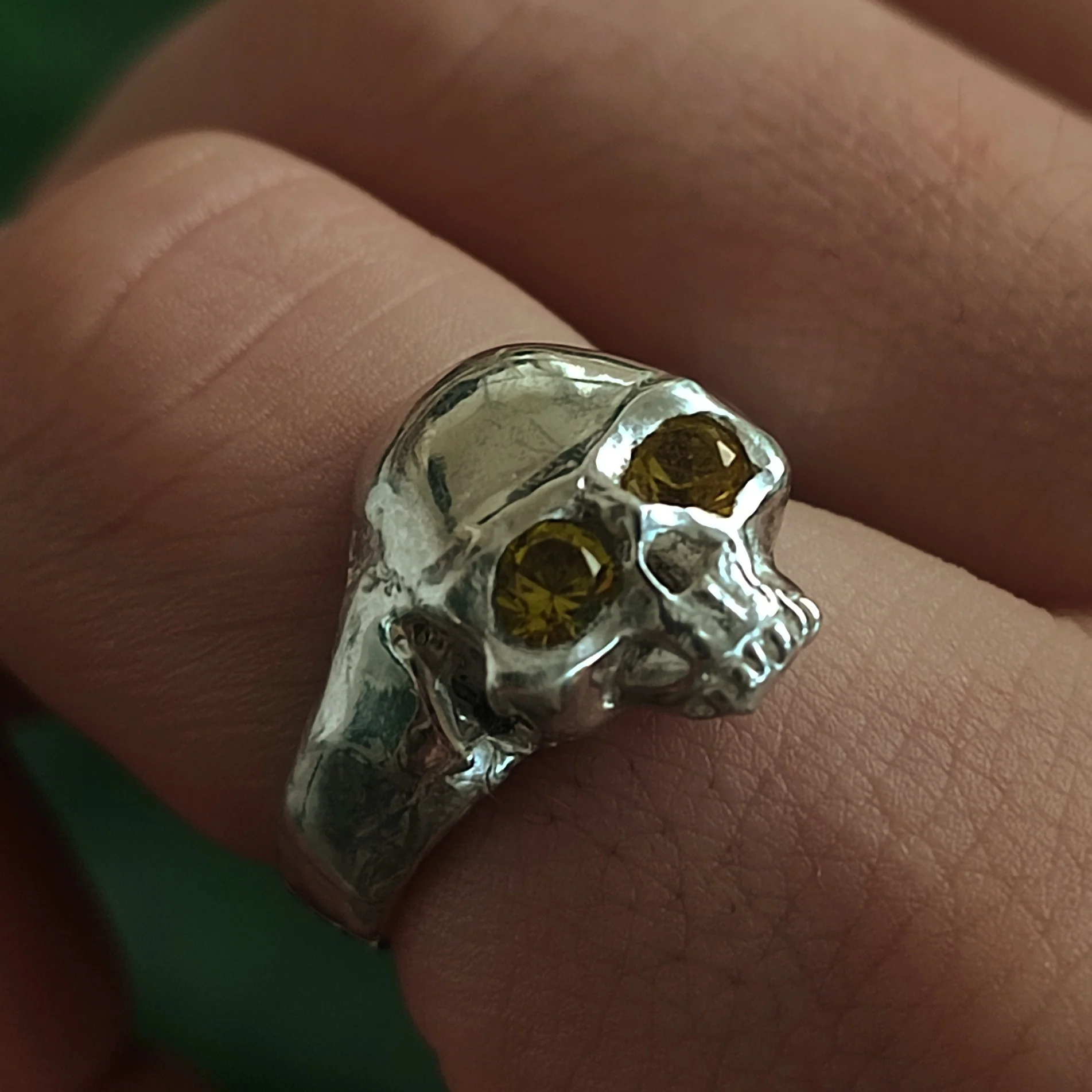 Yellow Sapphire Skull Ring - Image 4