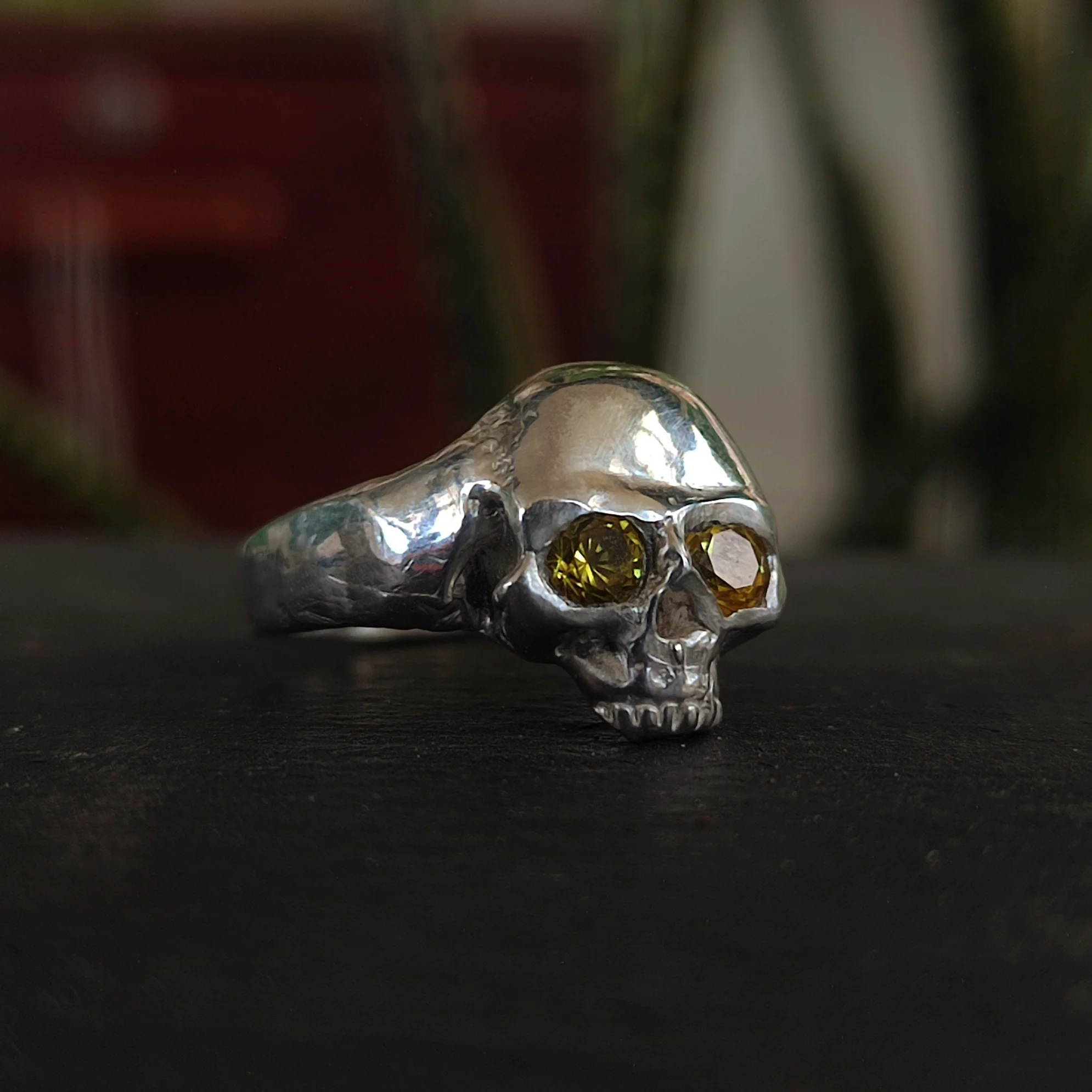 Yellow Sapphire Skull Ring - Image 5